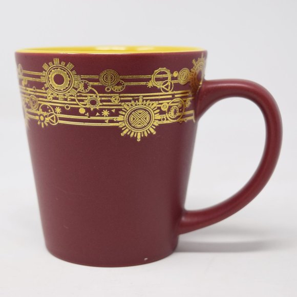 Empire State Building Coffee Mug Matte Maroon Red Glossy Yellow Gold Rare 11 oz - Picture 1 of 12